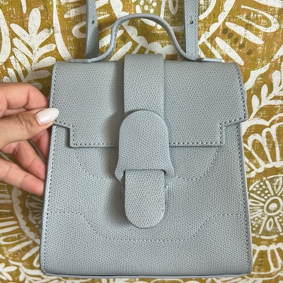 NWT Senreve Alunna Mini Pebbled Convertible Backpack Satchel Bag in Dove Gray - Picture 2 of 15